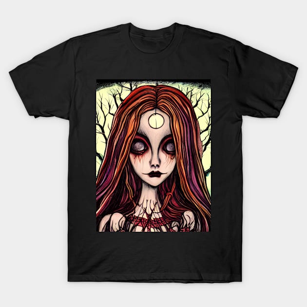 Gothic Fantasies: Alternative Style Evokes Hauntingly Beautiful Nightmares T-Shirt by ShyPixels Arts